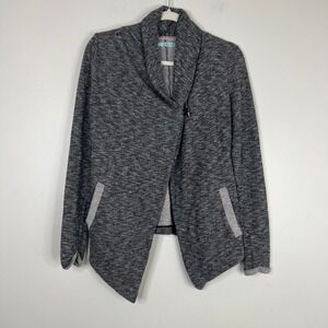 Maurices Crossover Clasp Asymmetrical Sweater Cardigan Heather Gray Size Medium